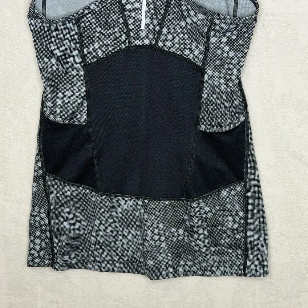 Nike Dri Fit Women's S Racerback Tank Top BLUE‎ Geometric Pockets Cycling Gym